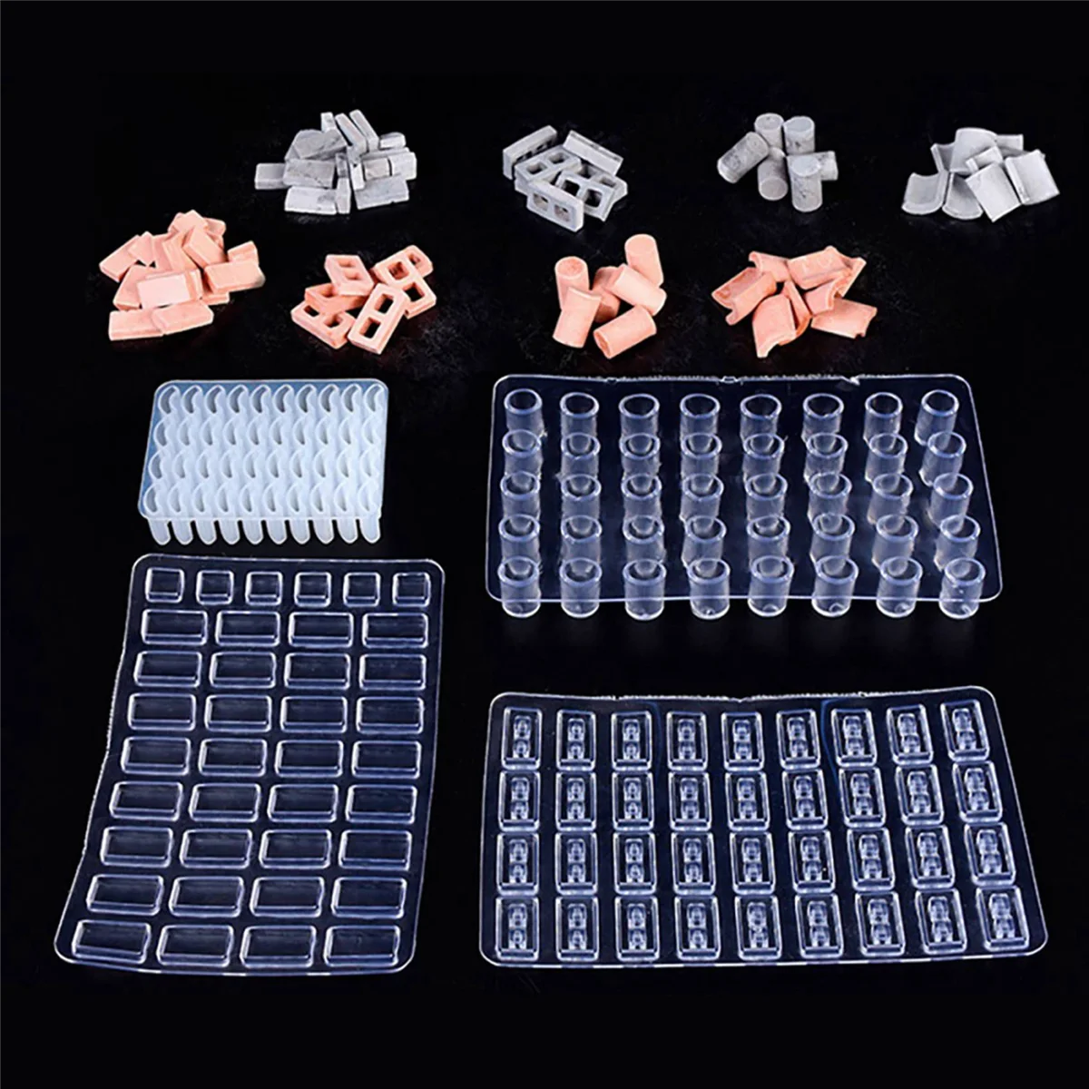 BAAU 1/16 Scale Miniature Model Bricks Mould,8 Pack Simulation Brick Molds DIY Kit for Sand Table Landscape Accessories