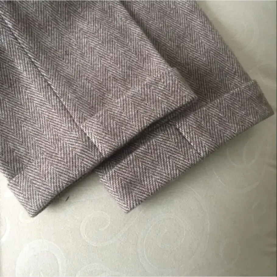 2024 Autumn Winter Large Size Woolen Men Business Dress Pants Casual Slim Wedding Suit Pant Office Social Trousers Pantalon F203