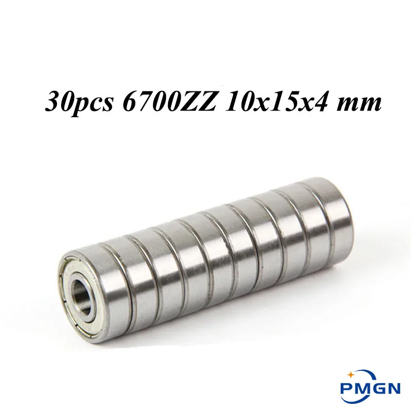 30pcs ABEC-5 6700ZZ High quality 6700z 6700 ZZ Z 10x15x4 mm metal seal Thin Wall Section Deep Groove Ball Bearings