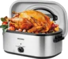 Oven 28 Quart Electric, Electric Roaster Pan with Visible & Self-Basting Lid, Large Stainless Steel Electric Turkey Roas 1