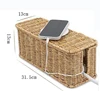 Scandinavian Rustic  Desktop Plug Socket Organizer Box Imitation Rattan Bedroom Data Cable Power Cord Organizing Storage Basket 6