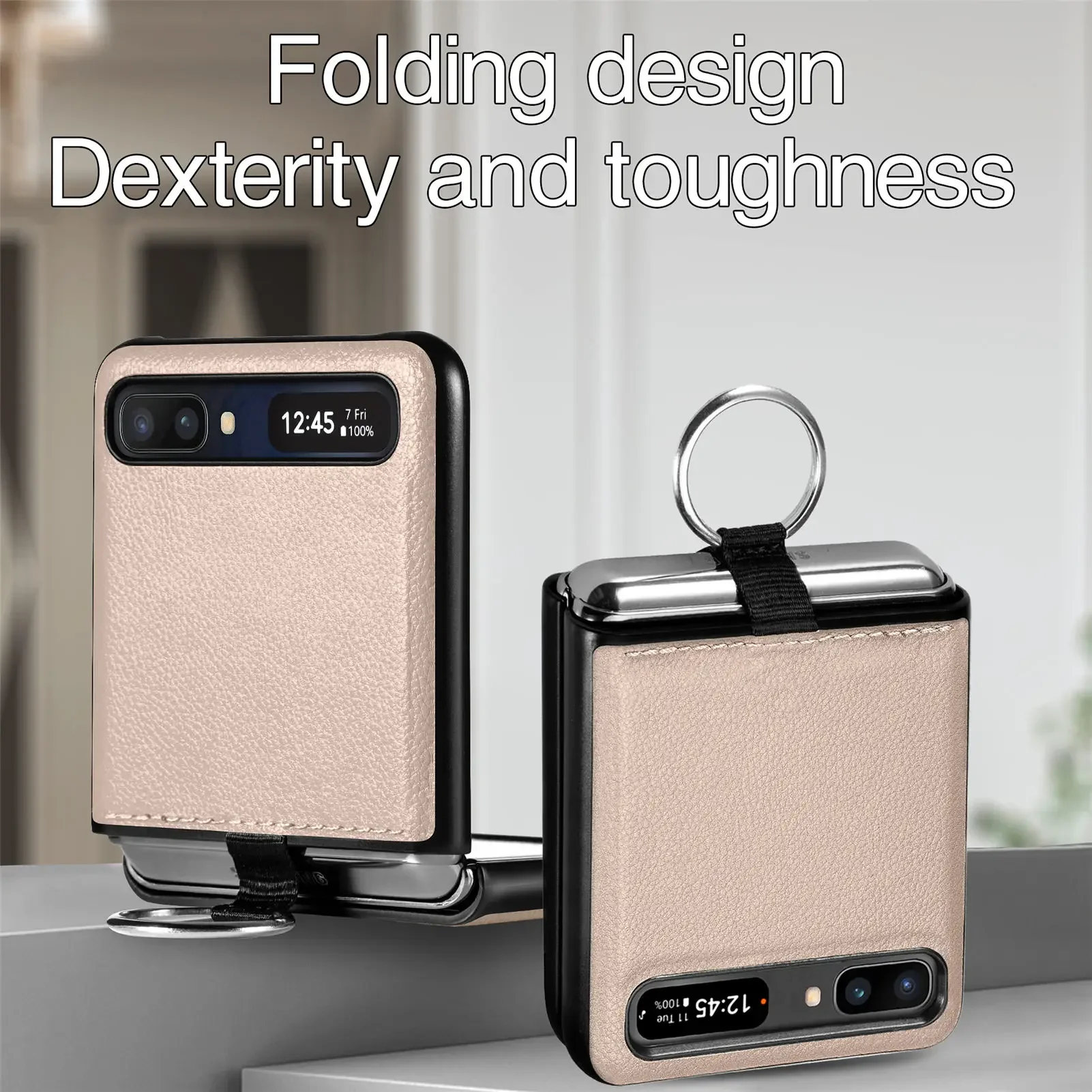 Slim Leather Finger Ring Holder Case - Anti-Drop Protection