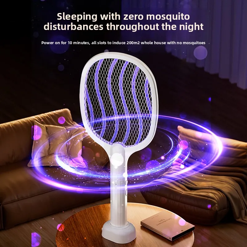 2 in 1 Household 180 Rotate Folding USB Rechargeable Electric Fly Bug Insect Mosquito Swatter Racket Killer Lamps with UV Light