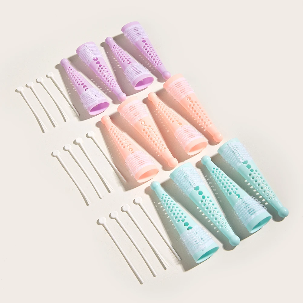 New 12pcs Hair Perm Rods Self Grip Wave Rods Plastic Perming Rods Hair