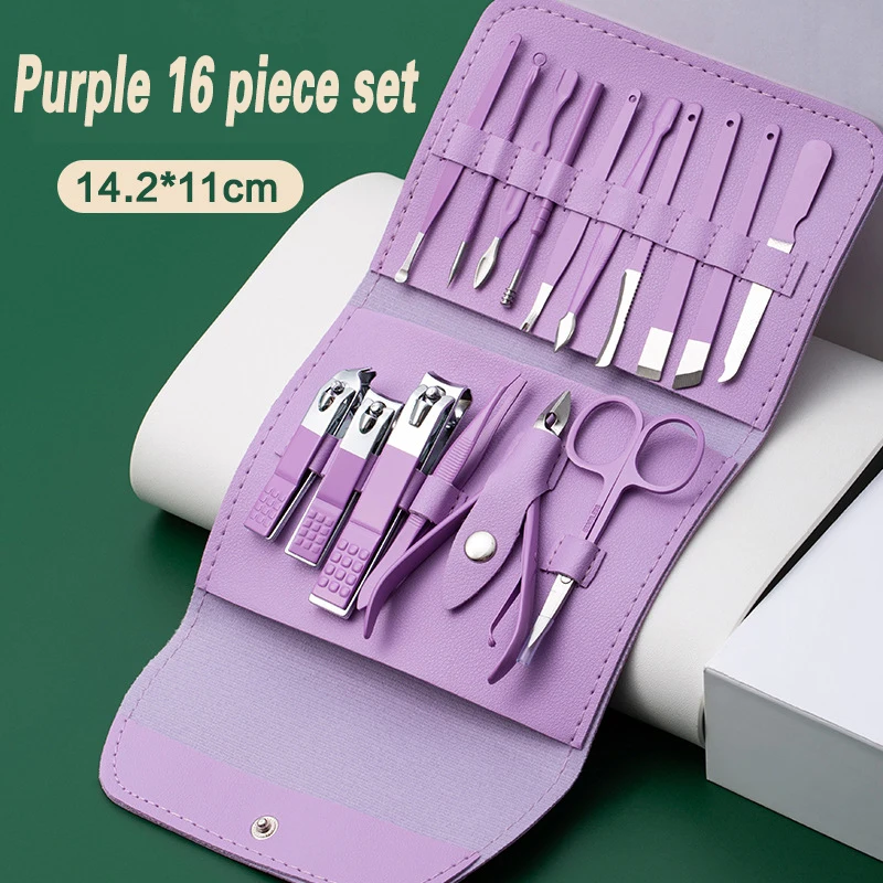 

New Stainless Steel Nail Clippers Nail Clipper Set Nail Enhancement Set With Folding Bag In Multiple Colors