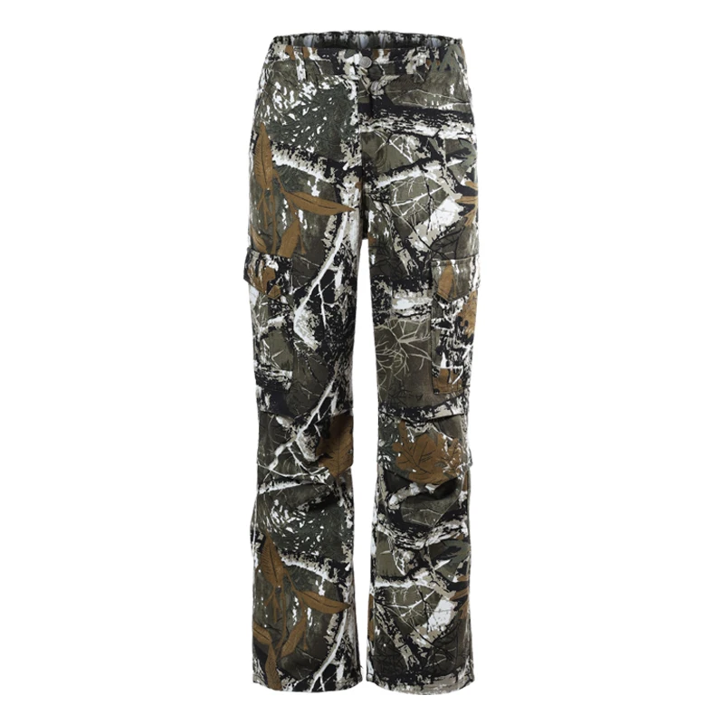 Branch Camouflage Cargo Pants Men's Summer Trendy Design Loose Outdoor Straight Casual Fashion High-End Jeans