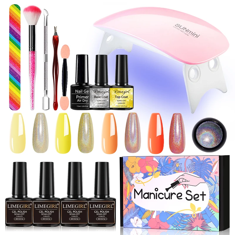 

Nail Art Acrylic Set UV LED Lamp Dryer with Nail Polish Polish Set Soak Manicure Tool Set Nail Art Laser Powder Glitter Nail Art