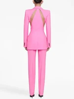 HIGH STREET Newest 2026 Designer Suit Set Women's Gauze Patchwork Single Button Blazer Pencil Pants Suit 2pcs - Image 2