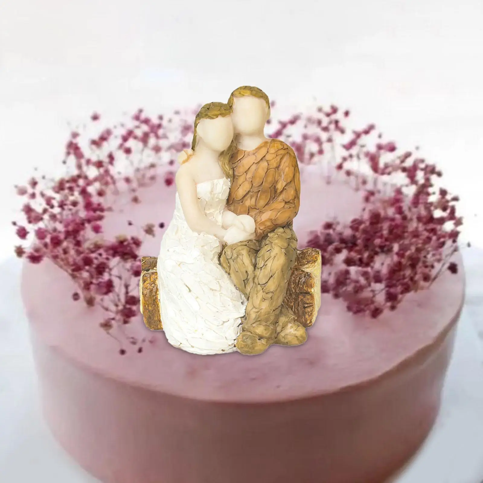 

Wedding Cake Topper Cake Top Decorations Bride Groom Figurines Resin Figurines Elegant Couple Figures for Valentine's Day