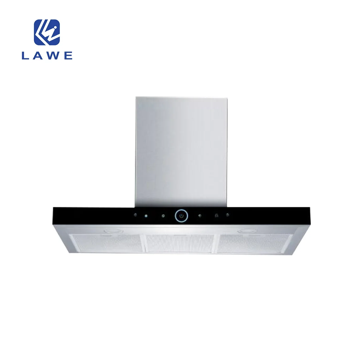 90cm kitchen range hood led light push button t shape fan downdraft cooker for kitchen exhaust chimney range hood