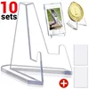 10/1Sets Clear Acrylic Coin Display Stand Holders Small Easel Rack Trading Card Toploaders Holder Support for Kpop Idol Card 1