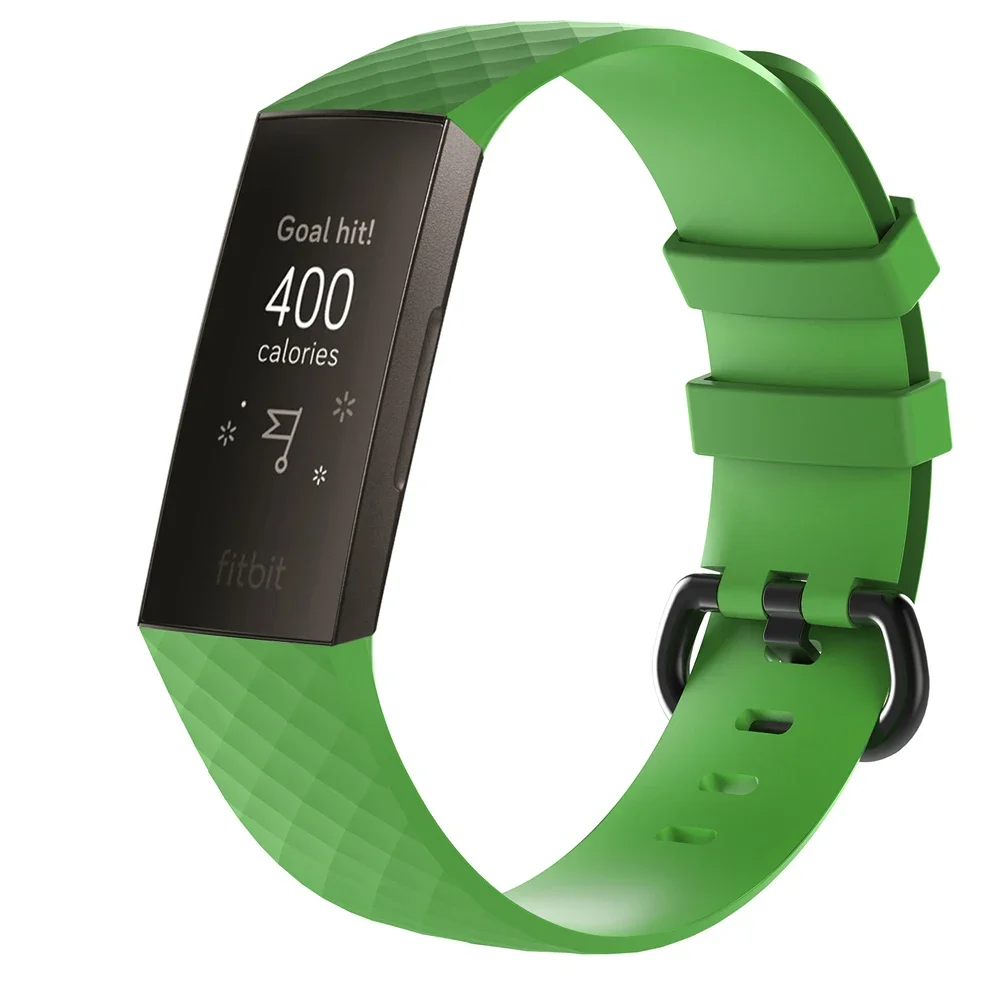 3D Diamond Silicone Wristband Strap For Fitbit Charge 3 Activity Tracker Smartwatch Replace Strap Band