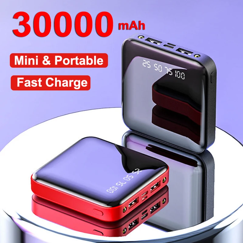 Portable Mini Power Bank Fast Charging 30000mAh External Charger