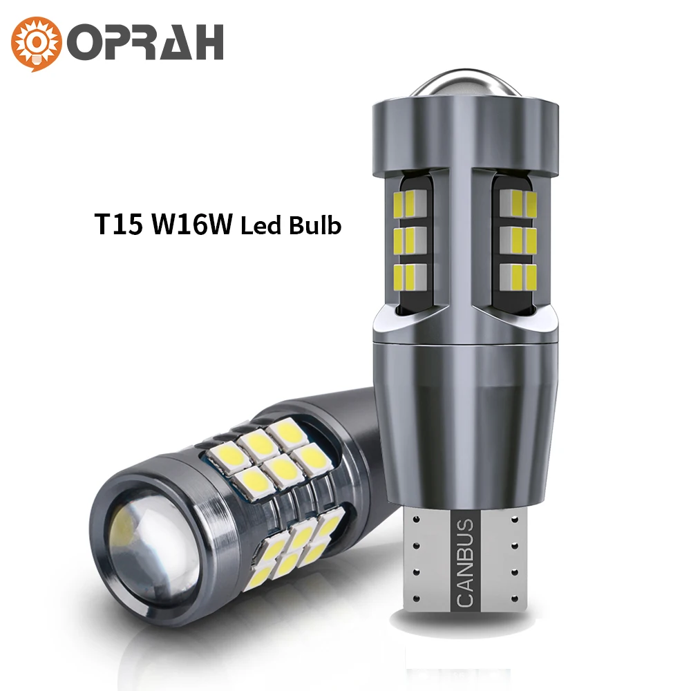 

Oprah 2X W16W T15 921 912 Светодиодные лампы Canbus Car Light 3030/2016SMD Без ошибок Резервный фонарь заднего хода Задний сигнал 12 В Белый Красный Желтый Супер яркий автомобиль Замените свет Аксессуары
