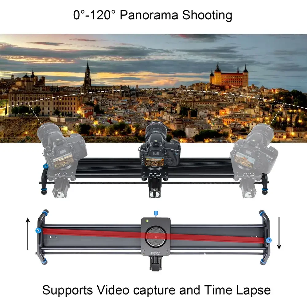 GV.M GT-J80D GT-J120D Professional Video Aluminum Alloy Motorized Camera Slider Track Dolly Video Stabilizer Rail for DSLR