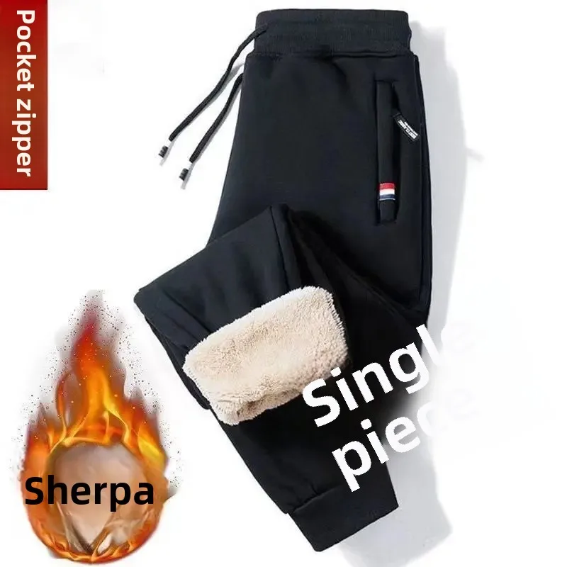 Three-color [lambswool zipper] black ankle-tied