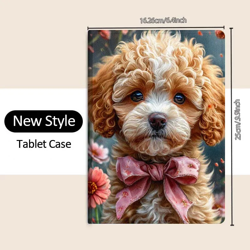 Cute Cartoon Dog Flower Art Soft Tablet Case - Perfect Gift