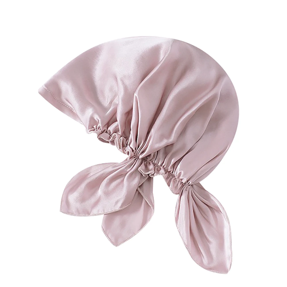 100% Natural Mulberry Silk Sleeping Cap for Women Hair Bonnets Head Cover Hair Loss Hats Luxury Silk Bonnets Night Hair Headwrap 2