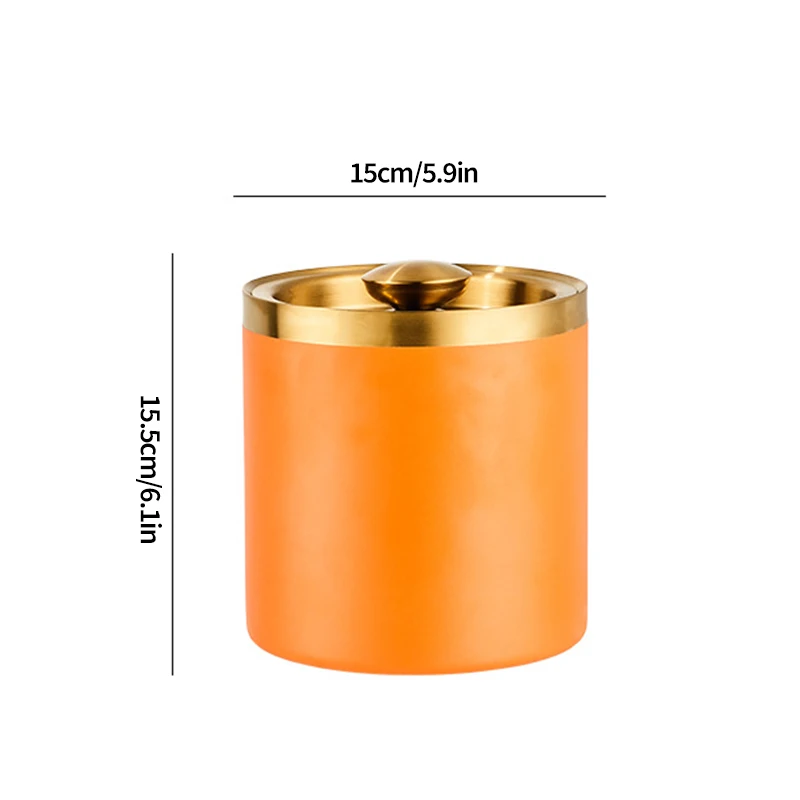 Ice Bucket 1.7L Large Capacity Stainless Steel Ice Bucket Vacuum Insulation Belt Cover Cold Insulation Professional
