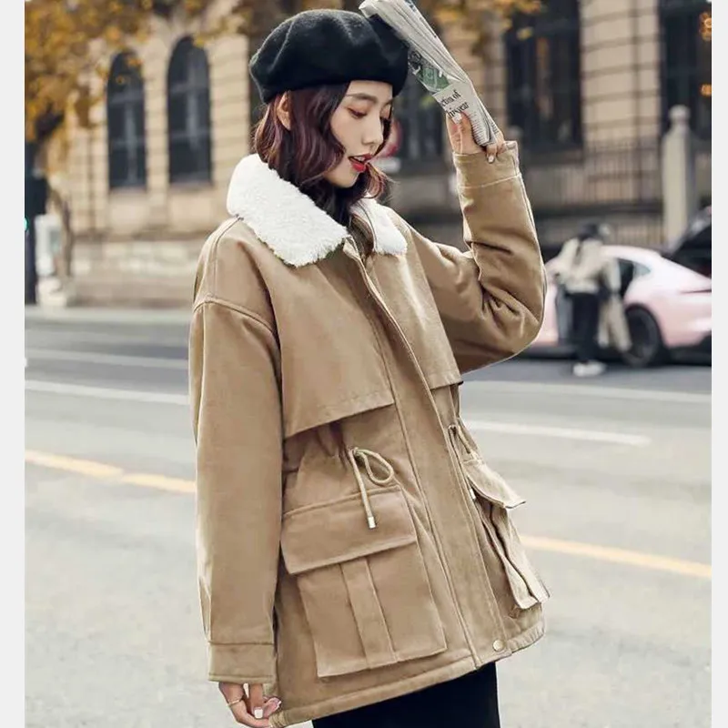 Thicken Velvet Warm Trench Coat For Women Winter Snow Wear Overcoat Berber Fleece Trench Femme Thermal Jacket Abrigo Mujer