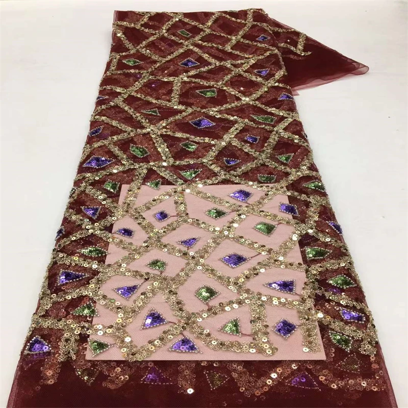 

2022 High Quality Fashion French Tulle Lace Fabric African Lace Fabric Nigerian Sequins Lace Fabric For Wedding Dress xx-238