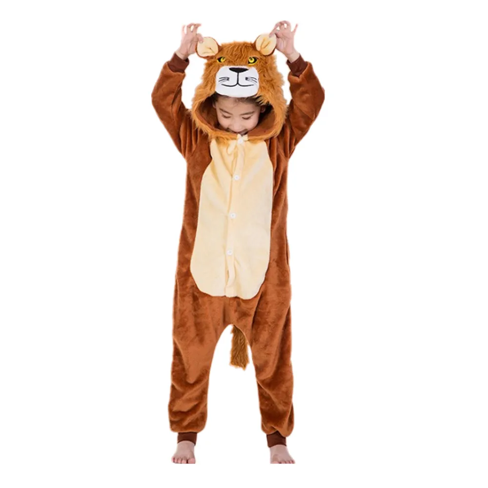 CLEAR STOCK Tiger Unicorn Dinosaur Giraffee Cow Children Cartoon Kigurumi Kids Onesie Pajamas Carnival Costume Homewear