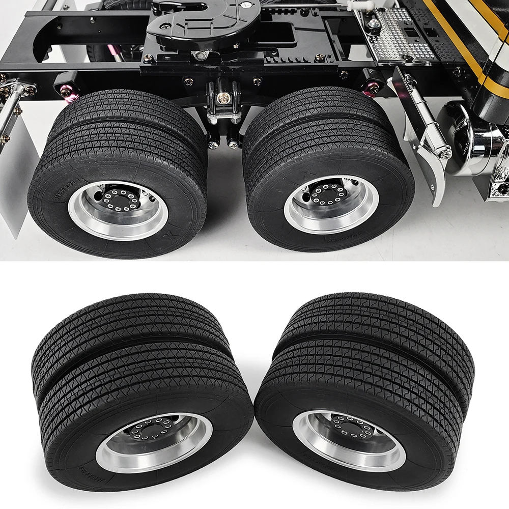 TRINOOD Gummireifen Radreifen mit Schwamm 22/25 mm für 1/14 Tamiya Traktor LKW Anhänger Fracht Tow Drag RC Auto Upgrade-Teile – Detail 8