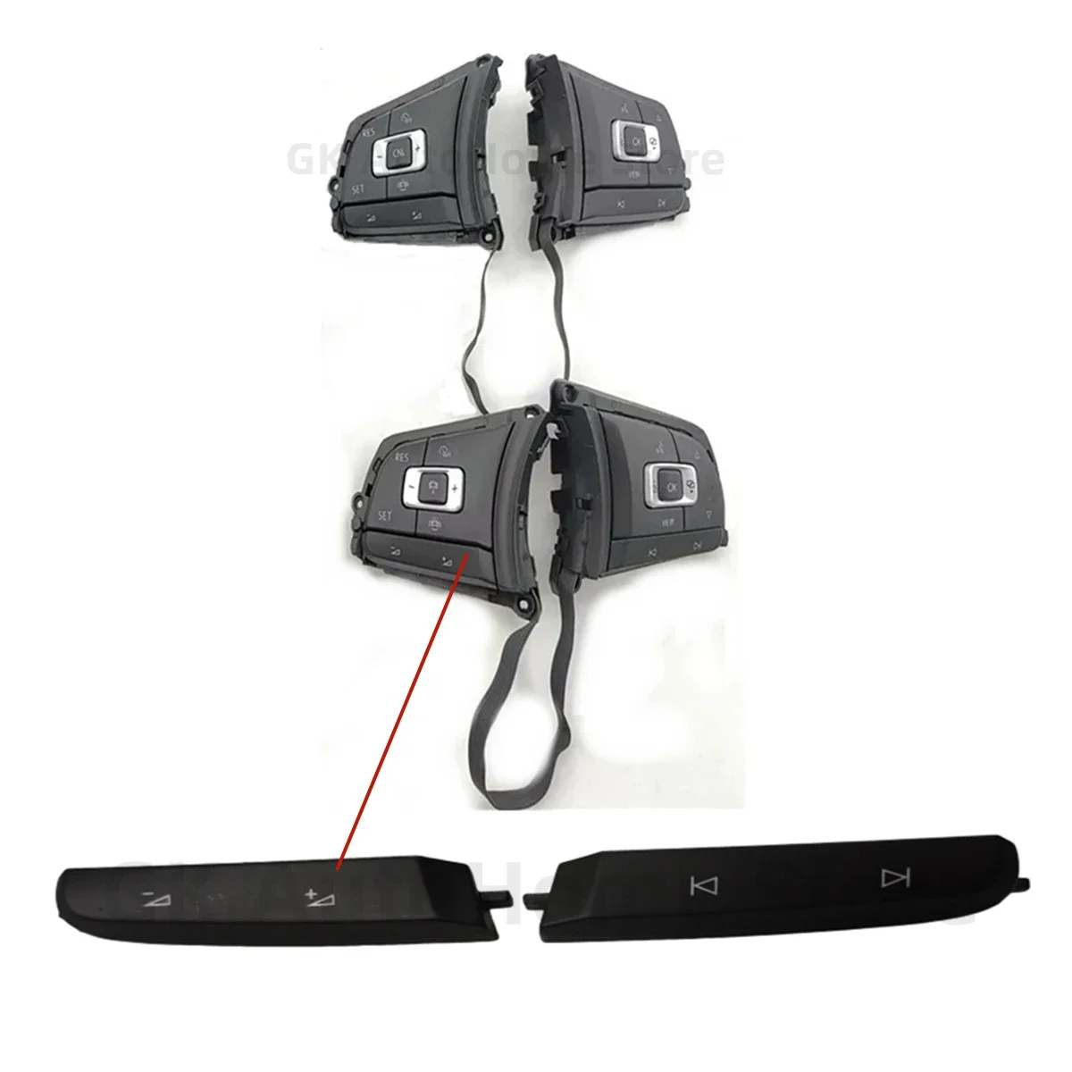 1pc Multifunction Steering Wheel Volume Button Cover Trim For VW 