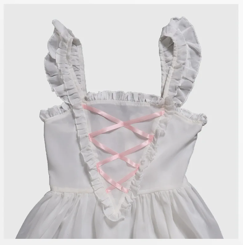 Generic Red and White Fantasy Costume with Wig for Cosplay Events
