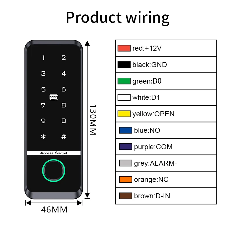 WiFi Tuya Fingerprint Access Controller Outdoor Waterproof Standalone RFID Keypa
