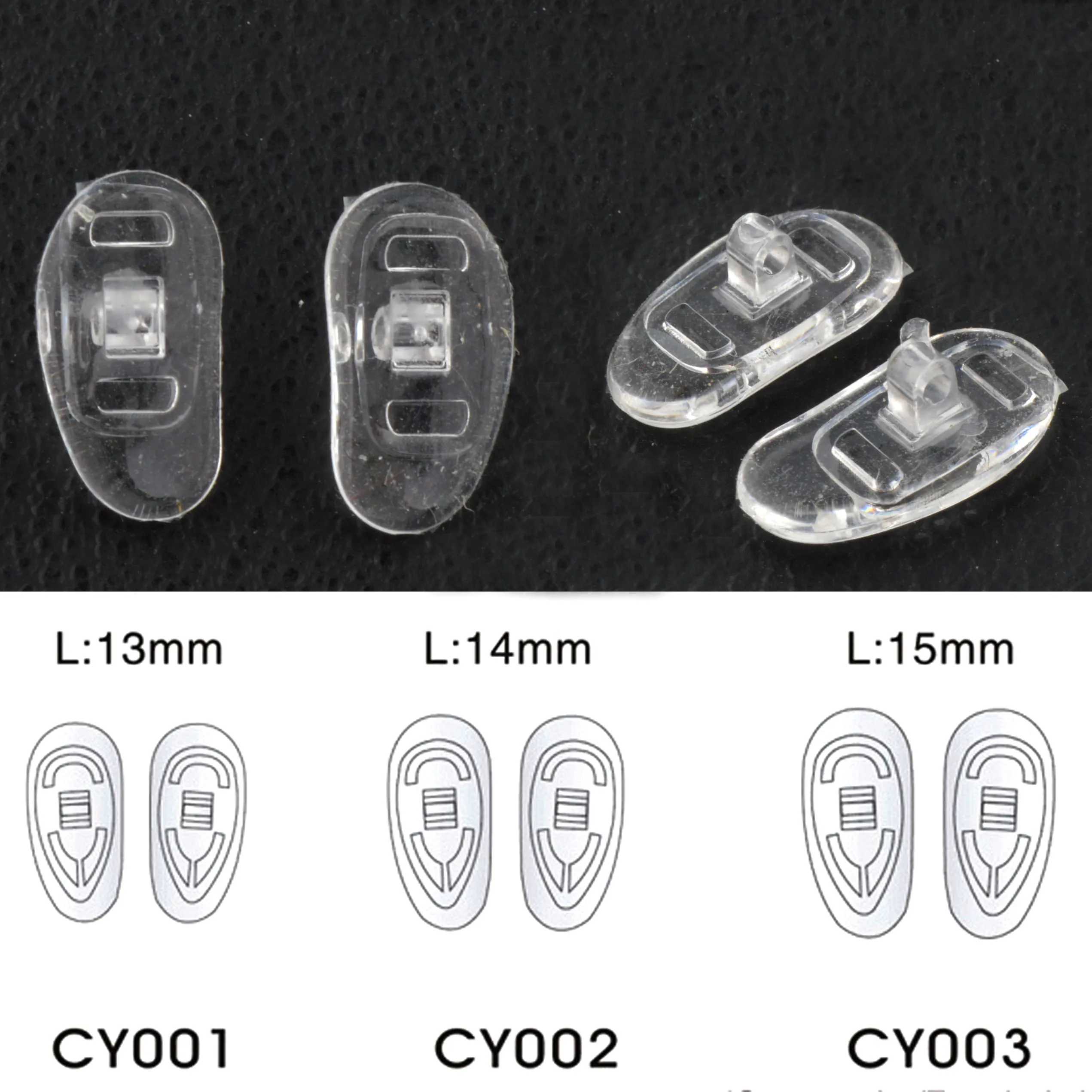 2000pcs Wholesale Eyeglasses Glasses Silicone nose pads various types & sizes eyewear nose pad part oval round 2