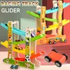 Wooden Ramp Racing Toddler Toy Car Set Montessori Educational Toy Game Mini Inertia Slide Roller Coaster Racing 1