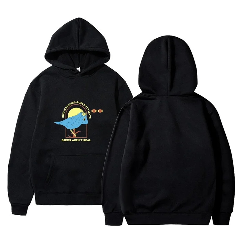 

Birds Aren'T Real Hoodie Men Kosong Cotton Budak Chester United Saiz Besar Plain Fashion Oversize Hitam Putih Plus Size