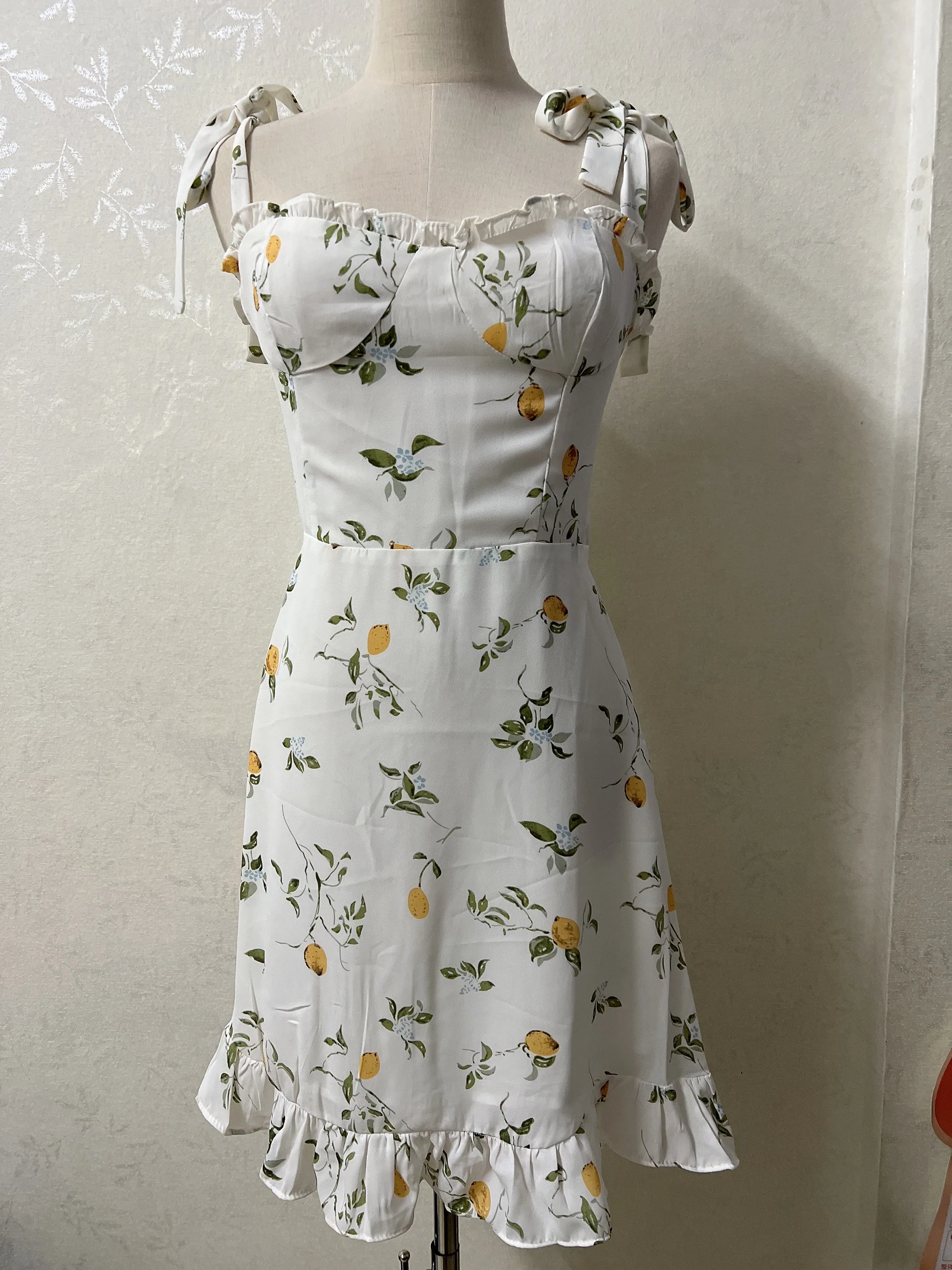 Womens Dresses Summer Casual Short Sleeve Bow Crop Top Vintage Sunflower Print High Low Hem Floral Party Dress Ulanda
