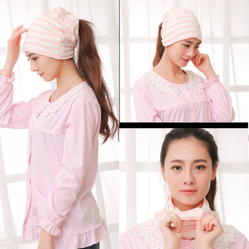 Pregnant Woman Caps Cotton Heap Scarf Hats Summer For Women Maternal Random Pattern Windproof Breathable Accessories