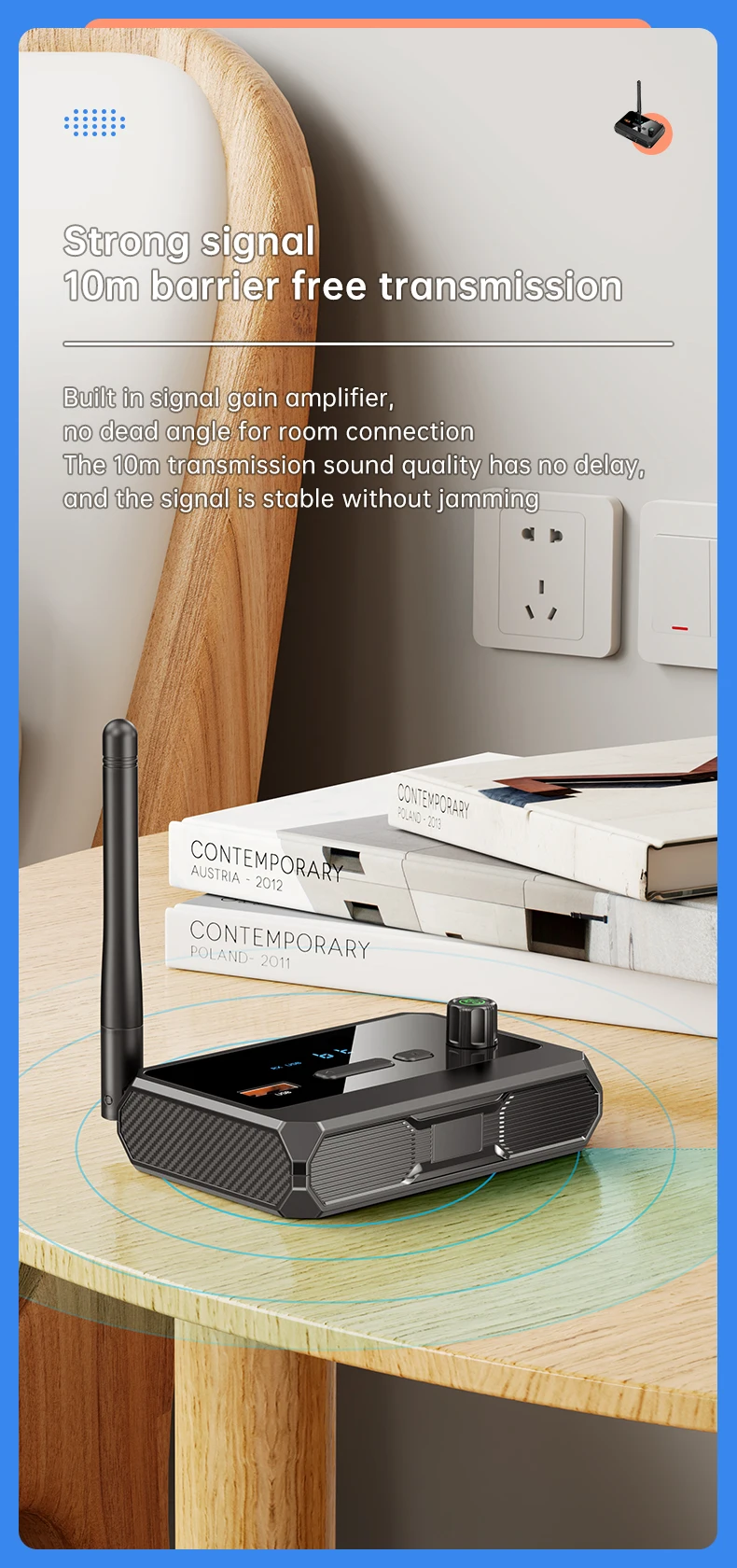 Bluetooth 5.3 Audio Receiver Wireless Audio Adapter With AUX 3.5mm RCA Optical J