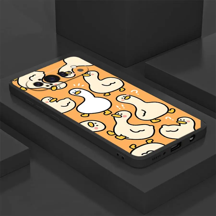 Whimsical Dinosaur Goose Black Soft Shell Phone Case