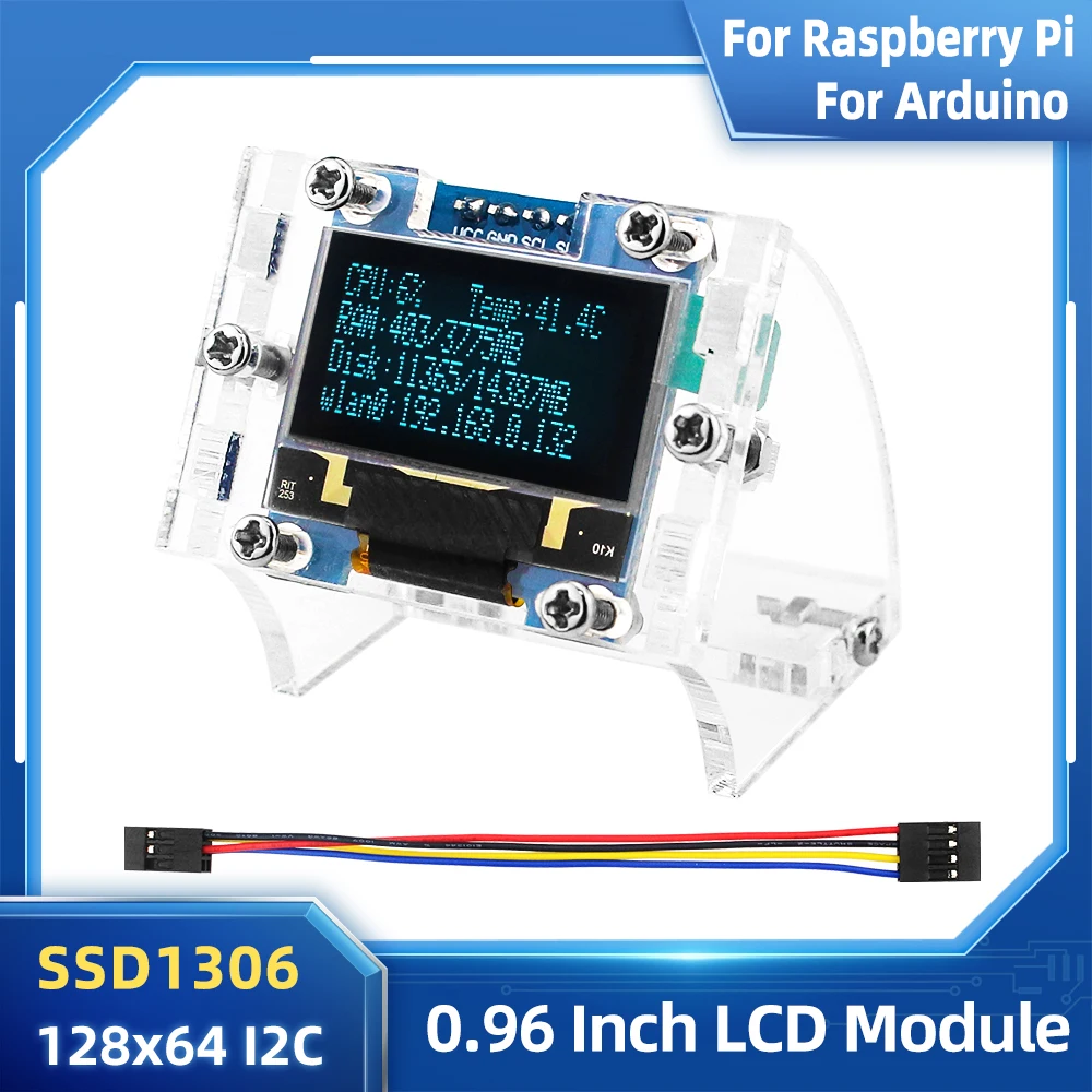 Polegada Oled Ssd1306 I2c Iic Spi Serial 128×64 Lcd Pinos de Exibição da Fonte para Arduino Stm32 Raspberry pi 4b 3b Zero w 0.96