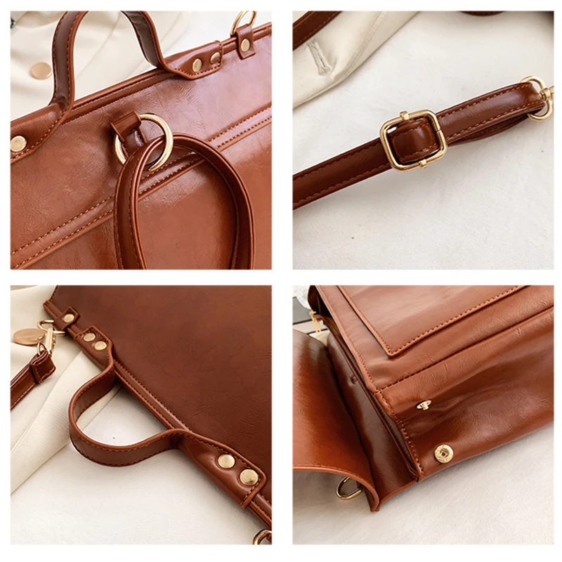 Business Style Women Backpacks Handbags Female OL Metal Lock Shoulder Bags Mochila Feminia Escolar 3