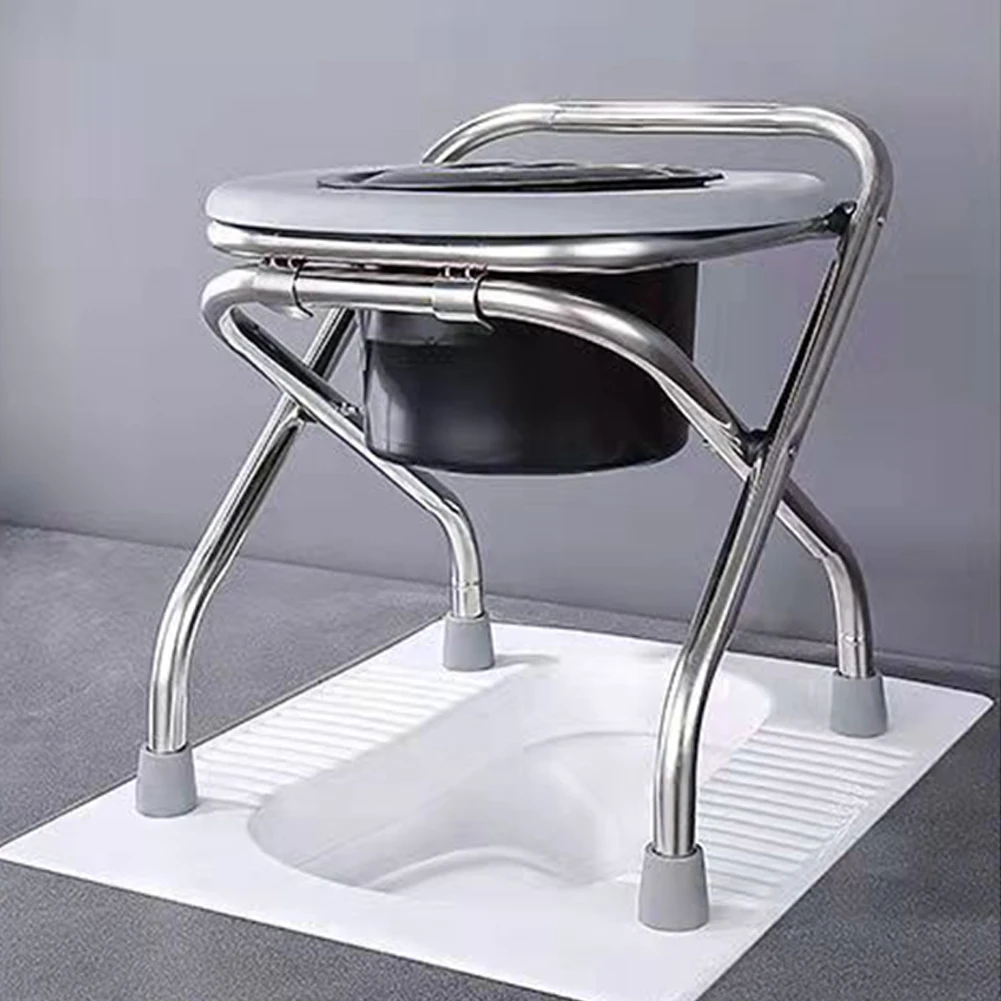 Portable Camping Toilet Foldable Travel Toilet Car Toilet Pregnant Woman Toilet Stool for Hiking Travel for Camping Hiking Trips 5