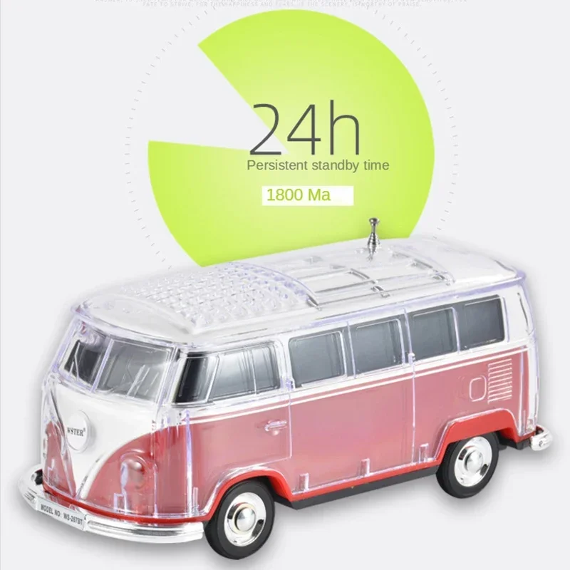 Christmas WS-267BT Colorful Mini Bluetooth Speaker Car Shape Mini Bus Speaker Sound Box MP3++U Disk+TF+FM+LED 7color Function