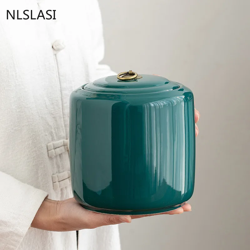 

Solid Color Ceramics Tea Caddy Portable Tea Leaves Containers Household Storage Tank Travel Tea Bag Sealed Jar Coffee Canister