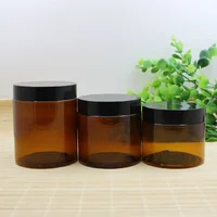 1pcs 100/150/200/250ml Empty Makeup Jar Pot Amber Brown Cosmetic Face Cream Bottles Lip Balm Sample Container Jar Pot Makeup