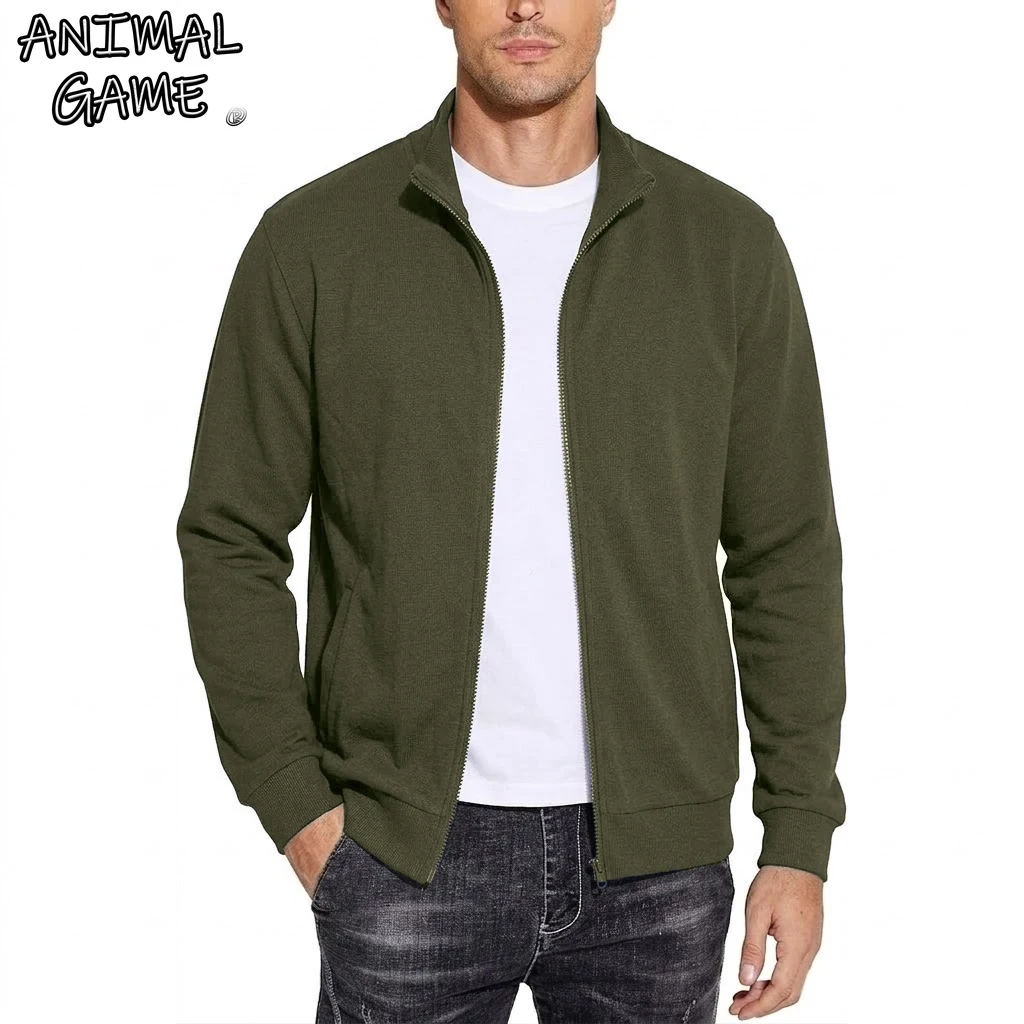 Neue Herren Reißverschluss-Sweatshirts Herbst Gym Hoodie Mäntel Herren Langarm-Strickjacken Frühling Einfarbige Arbeitsjacken Luxus-Kleidung für Männer
