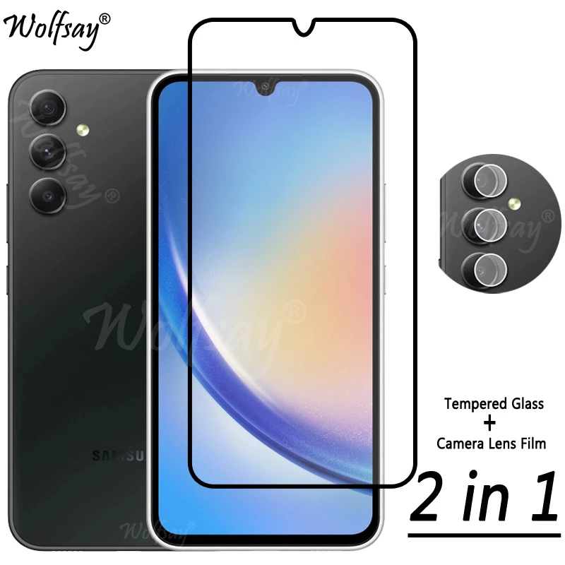 Vetro Temperato 2 In 1 Per Samsung Galaxy A34 5G Protezione Dello Schermo Samsung A34 A54 A24 A04 A12 Obiettivo Della Fotocamera Per Samsung A34 5G Gl