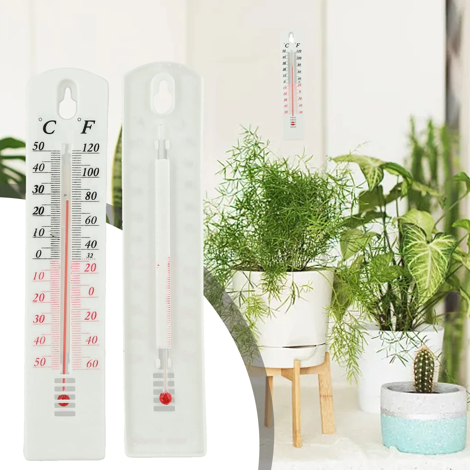 

Celsius: -50° To 50° Thermometer 2 Pcs Brand New Fahrenheit: -60° To 120° -60° To 120° Size 196mm X 43mm Approx