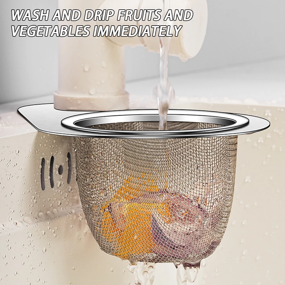 Description Picture 6 of itemStainless Steel Swan-Sink Strainer Basket Multipurpose Corner Sink Colander for Fruit Vegetables Kitchen Accessories