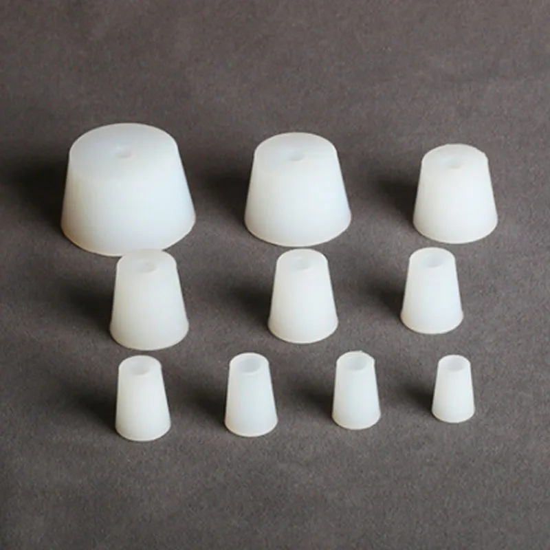 Conical Silicone Plug With Hole Rubber Stopper For Airlock Valve Bottle Stopper Brew Wine Food Grade High Temperature Resistance