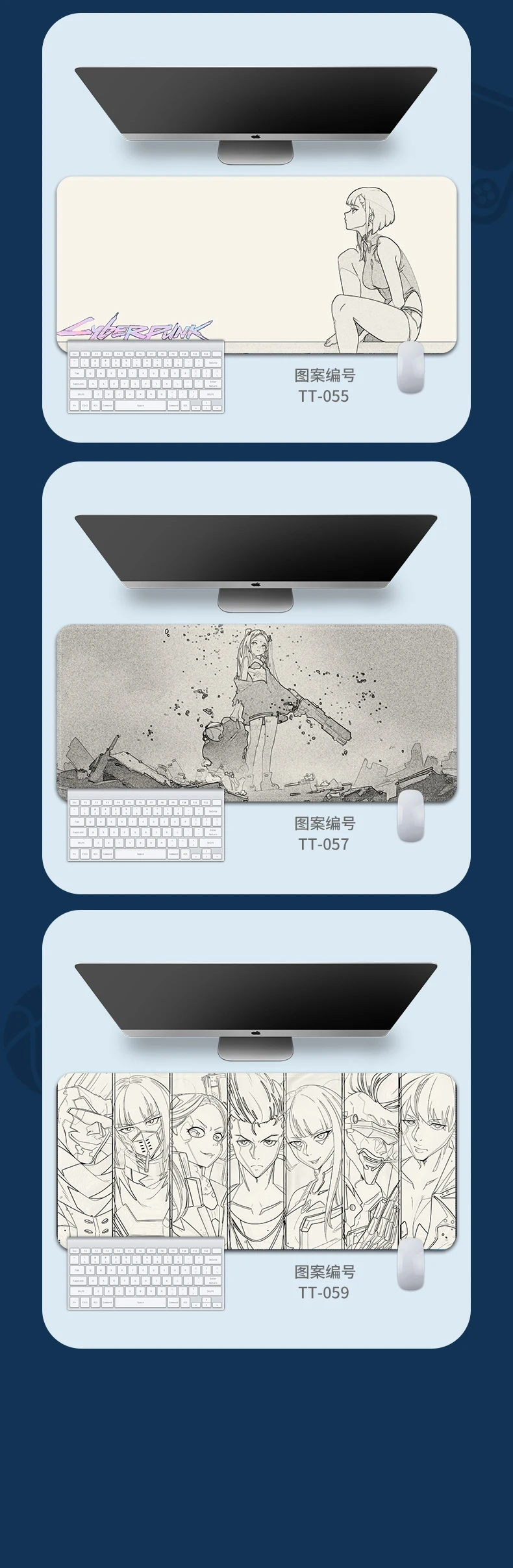 Mat, Desktop Anime Keyboard, Large Mousepad, Desktop,