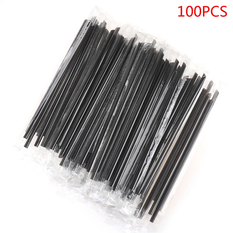 Clear Individually Wrapped Drinking Pp Straws Tea Drinks Straws Smoothies Jumbo Thick Holiday Event Party 100pcs disposable plastic straws